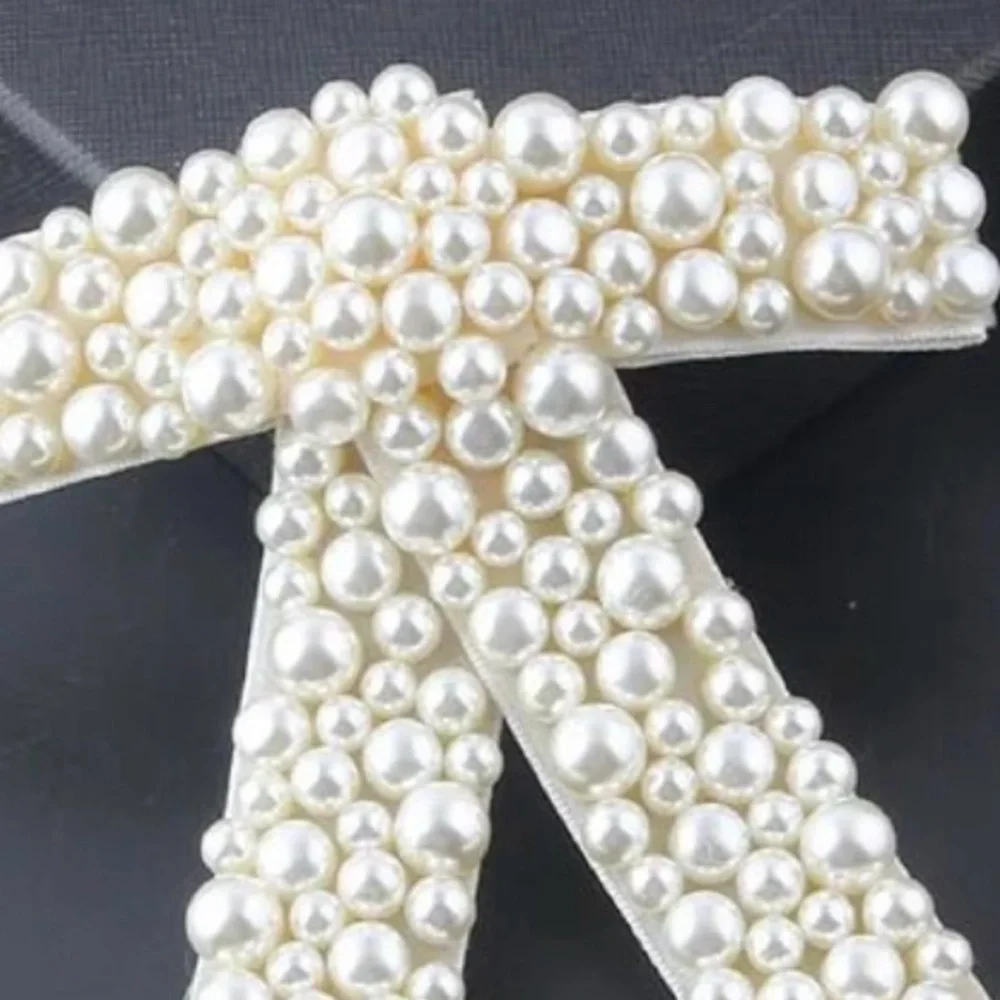 ✨FAUX PEARL‎ BEADED BOW HAIR CLIPS GORGEOUS CLIP ACCESSORIES-NEW-CREAMY WHITE